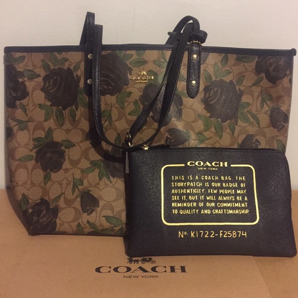 coach reversible camo tote